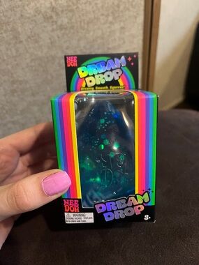 Dream Drop Clear Teal Glitter Sensory Toy - rare